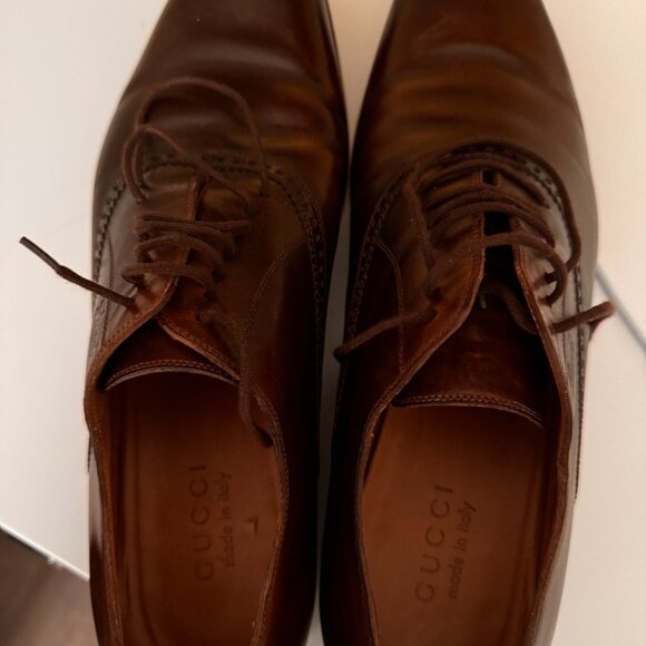 Gucci Men’s Brown Leather Dress Shoes – Size 9.5 – Made in Italy